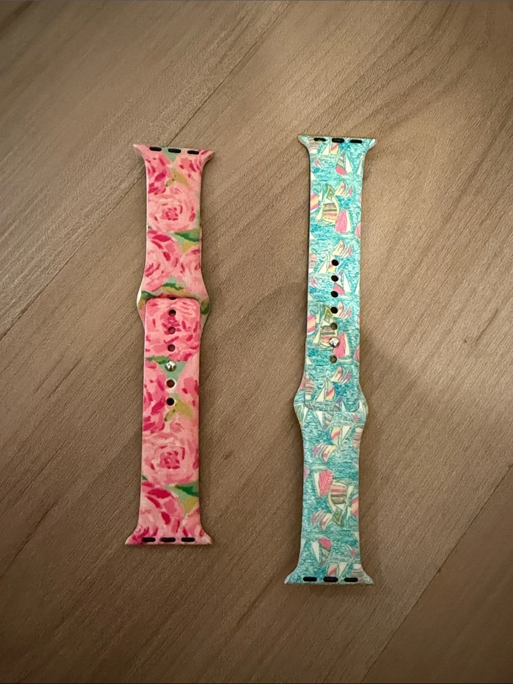 Lily Pulitzer Floral Pink and Turquoise Patterned Apple Watch Bands (Set of 2)